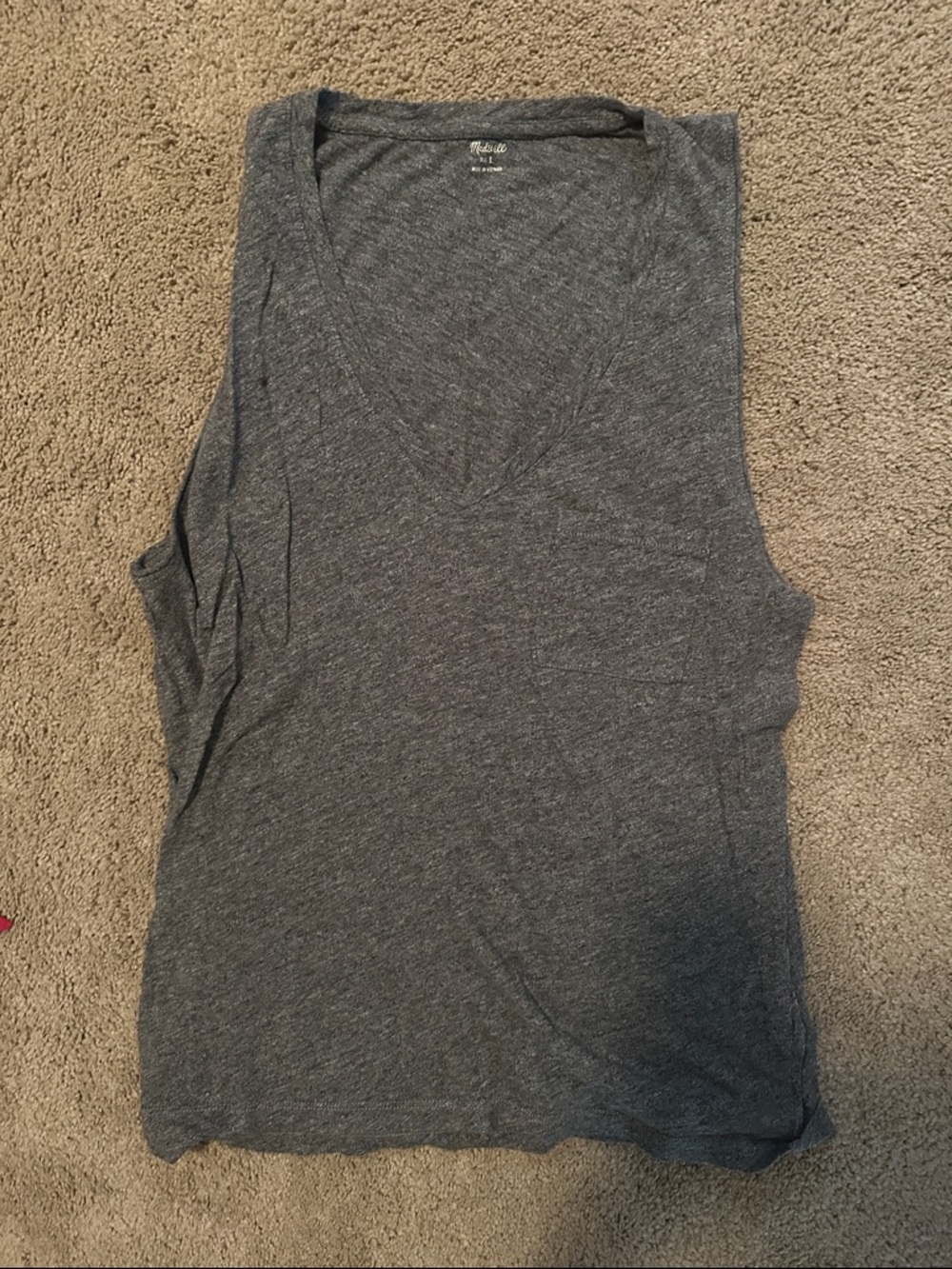 Madewell Women's Gray V-Neck Tank Top